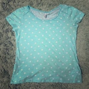 Cute blue & white polka dot top