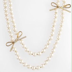 ISO Kate Spade Skinny Double Pearl Bow Necklace!
