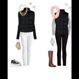 Express women's black down jacket vest, size med