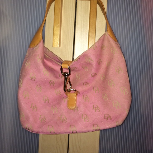 Dooney and Bourke pink logo bucket bag