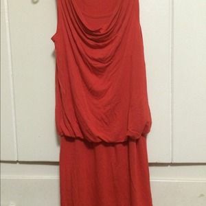 Red cowl dress