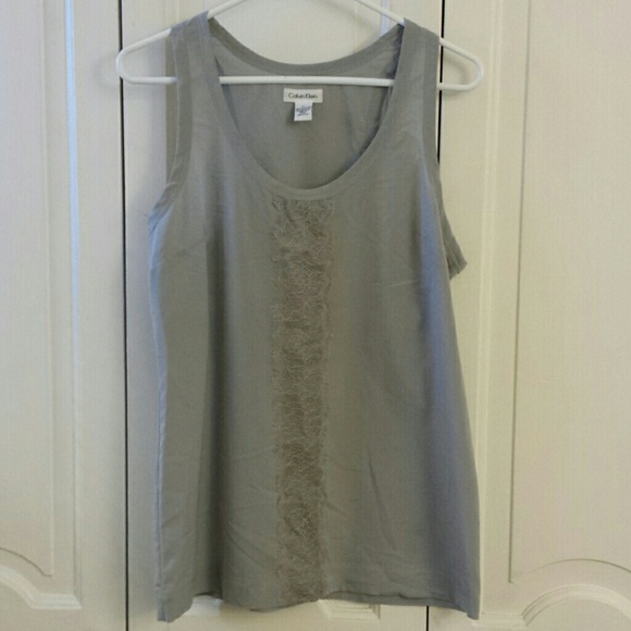 [Calvin Klein] top with lace detail - Picture 1 of 3