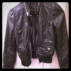 H&M Faux Black Leather Jacket. Size 4 XS/S