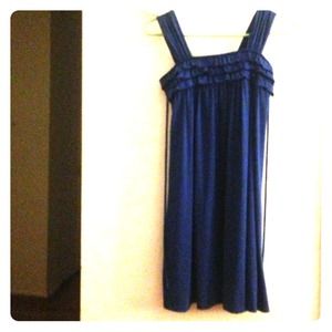 Blue front ruffle dress
