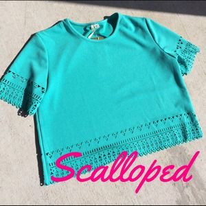 Francesca's Scalloped Top