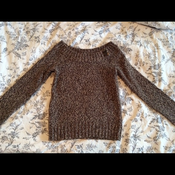Brown sweater with suede elbow patches