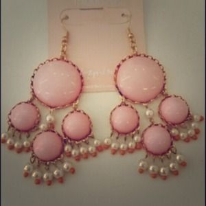 Baby pink bubble earrings