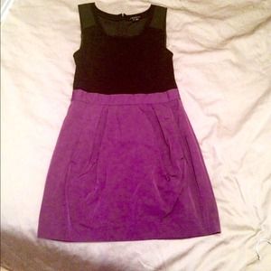Theory Short Black/Purple High Waisted Dress Size4
