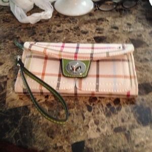 Plaid striped wristlet with rainbow of colors