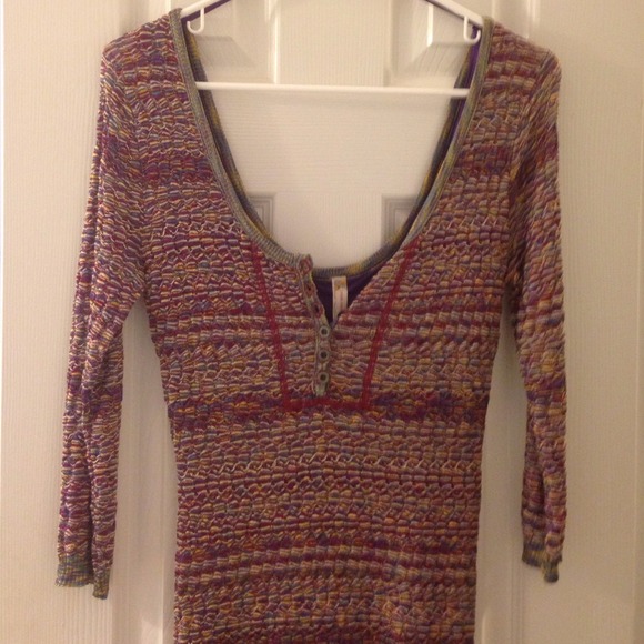 Free people knee length sweater dress very fitted