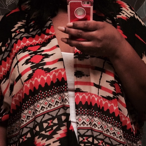Tribal print kimono plus size