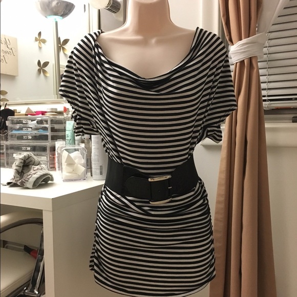 Necessary Objects Black White Striped Top - Picture 3 of 4