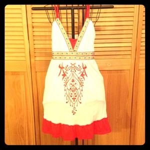 Boho embroidered slip dress