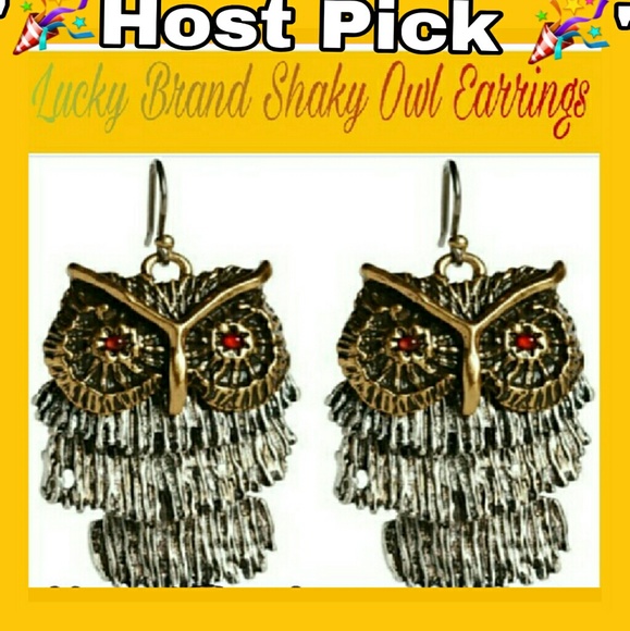 Lucky Brand Jewelry - NWOT- LUCKY BRAND SHAKY🦉 OWL DROP EARRINGS "PICK HOST"