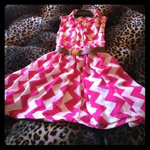 Chevron print short dress