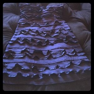 Navy blue strapless dress