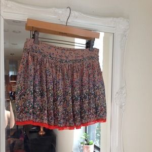 Flowy Pleated Floral Miniskirt