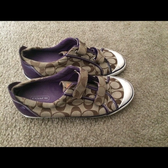 Purple coach sneakers