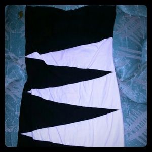 Black and white clubbing dress