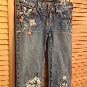 Silver brand embroidered bootcut jeans
