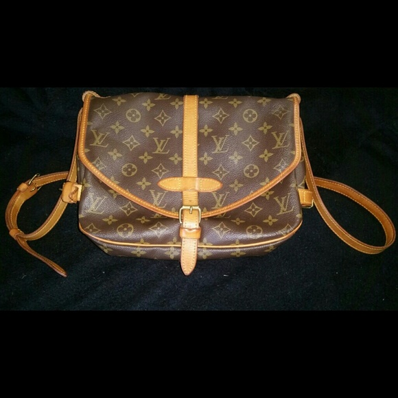 Authentic Louis Vuitton Brown Monogram Saumur 30