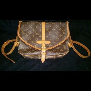 Authentic Louis Vuitton Brown Monogram Saumur 30