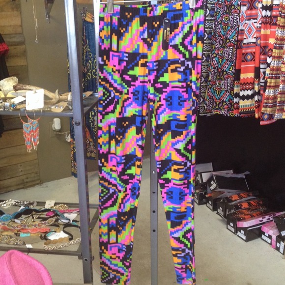 Bright Neon Geometric LEGGINGS