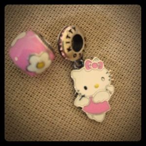 Sterling silver hello kitty charms