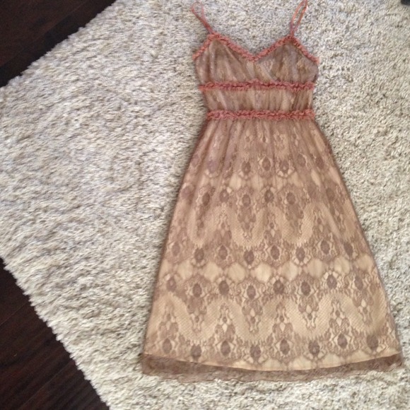 Taupe/Nude lace lined Dress.