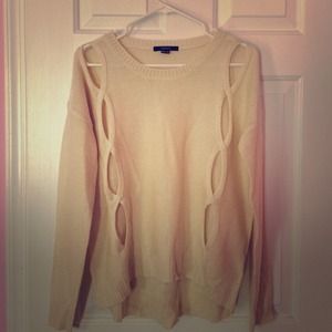 open side cream sweater