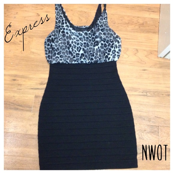 Express Dresses & Skirts - EXPRESS leopard and bandage dress NWOT✨FLASH