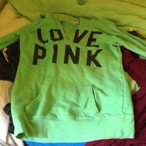 Victorias Secret Pink green sweatshirt