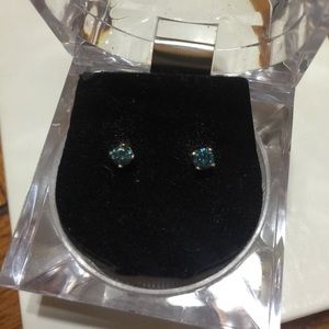 .5 ct Geniune Blue Diamond Earrings