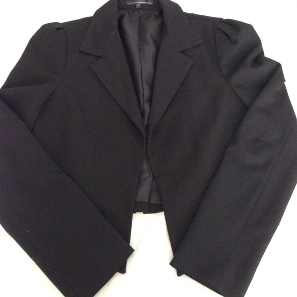 Foreign Exchange Open Front Cropped Blazer