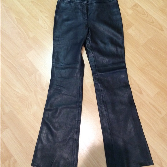 BCBG Extremely soft black leather pants reduced