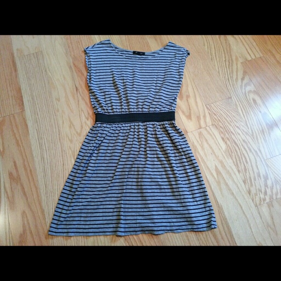 Grey and Black Striped Dress