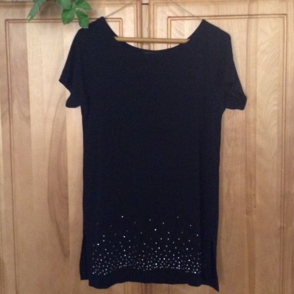 Black Tee with Diamond Sparkles
