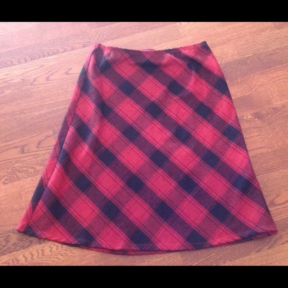 Red and Black Plaid Skirt