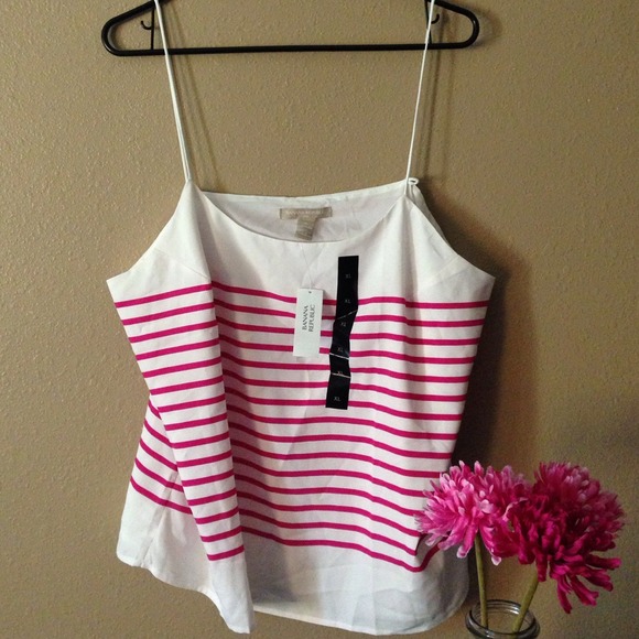 White tank with pink stripes