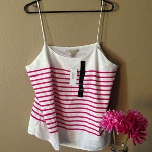 White tank with pink stripes