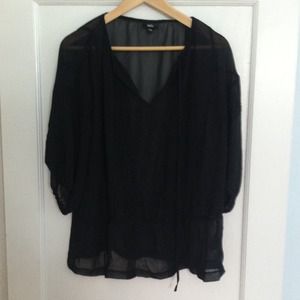 Mossimo black chiffon long sleeve shirt!