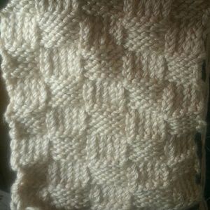 Hand knitted scarves