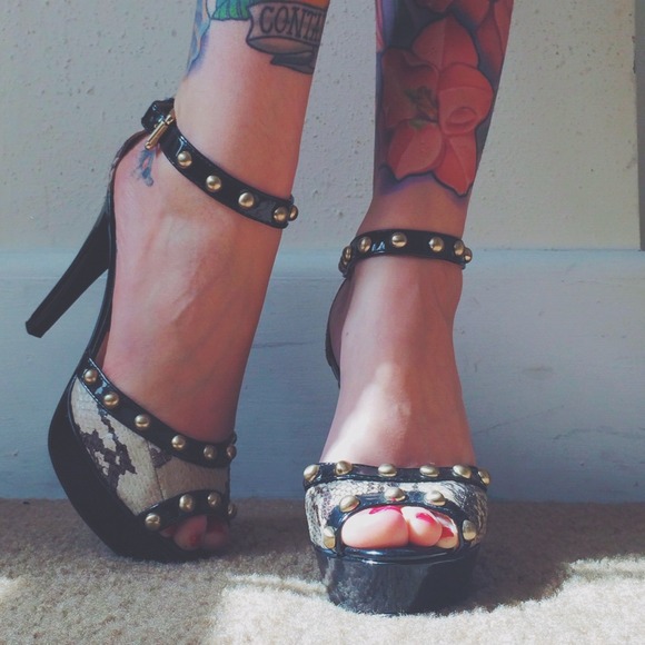 Michael by Michael Kors Snake Skin Platforms