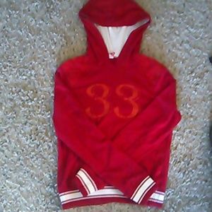 Red and white hoodie