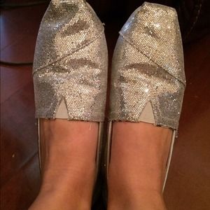 TOMS glitter silver classic