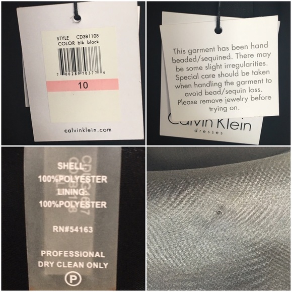 Calvin Klein Black Prom Rhinestone Accent Dress - Picture 4 of 4