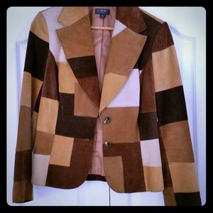 Norstrom Suede Patchwork Blazer