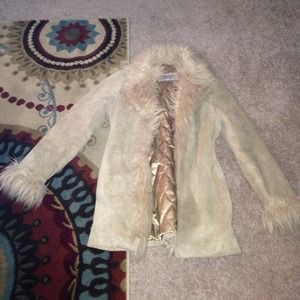 Wilsons Leather Jacket Suede With Fur