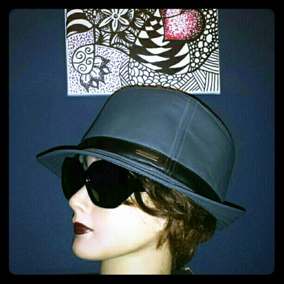 Calvin Klein Fedora Vegan Leather Trendy Hat