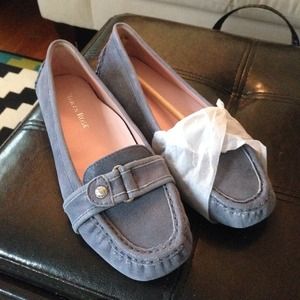 Taryn Rose Caress Dusty Blue Suede Loafers
